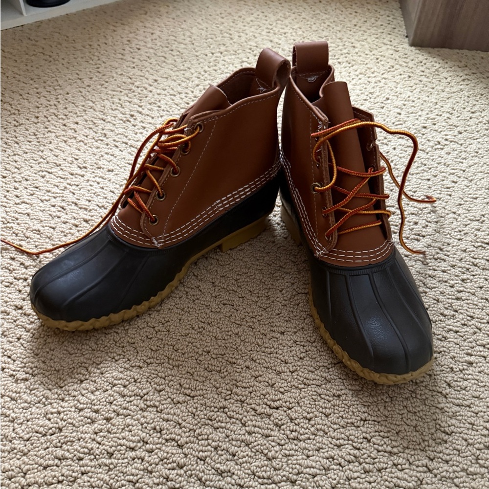 L.L. Bean Tan and Black Winter Boots